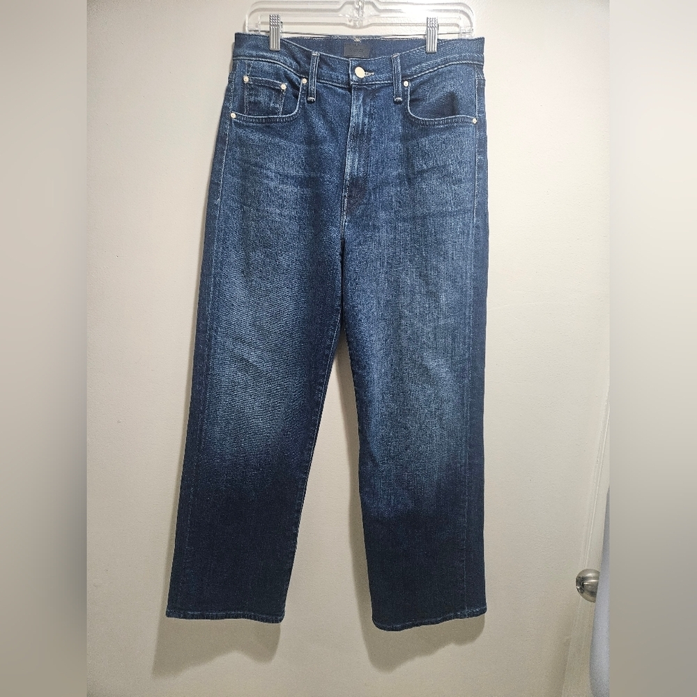 MOTHER -Women's 31 The Rambler Zip Ankle Straight Leg Blue  Jean in High Tide